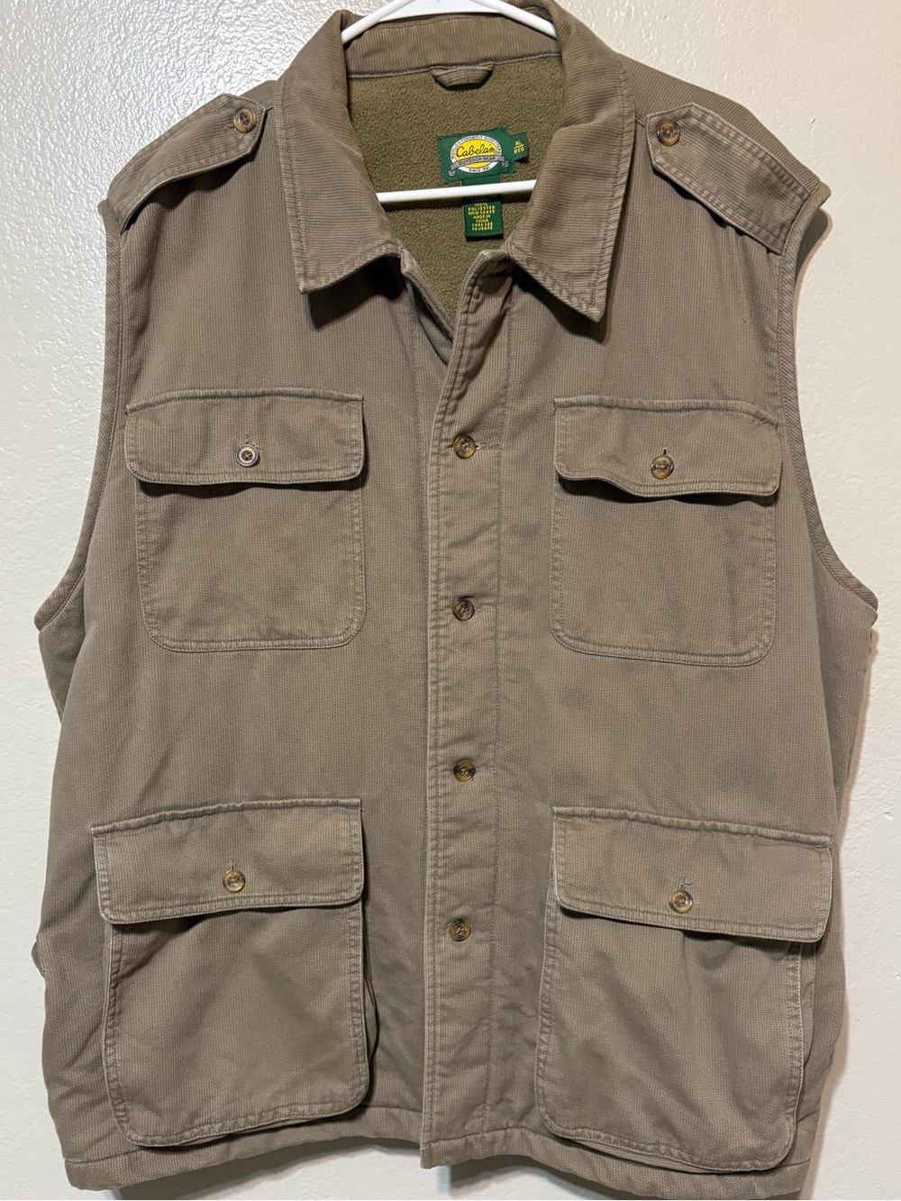 Cabela's Men’s Utility Field Vest in Taupe‎ Size Xl Reg